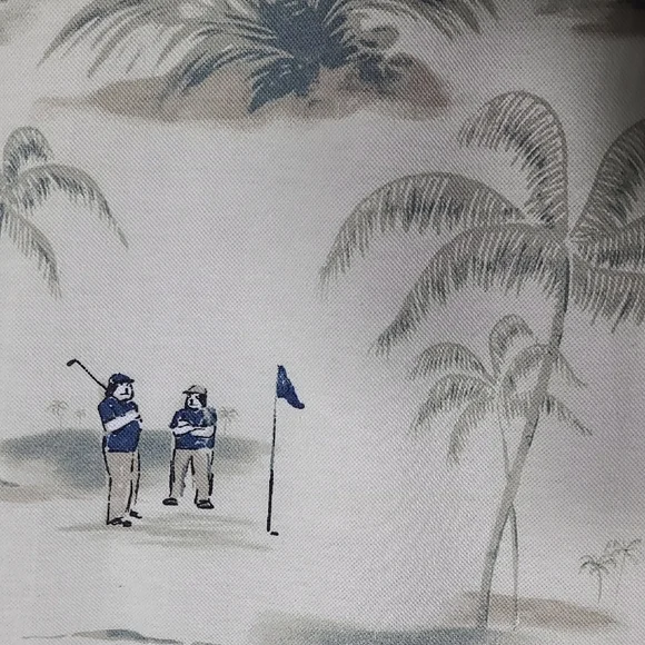 Big Dogs Golfer Print Polo Shirt - Cream - Picture 5 of 8